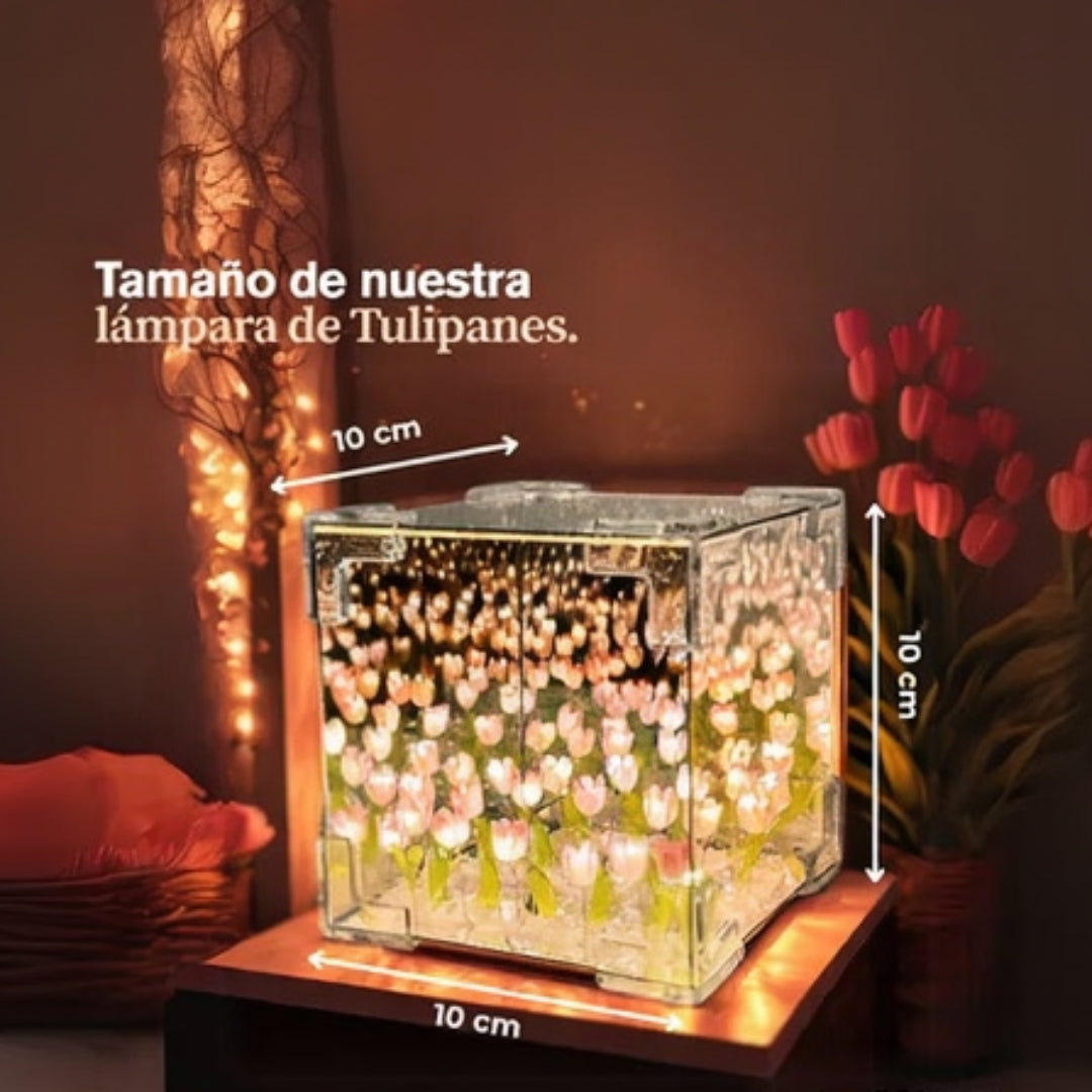 LAMPARA TULIPANES CUADRADA