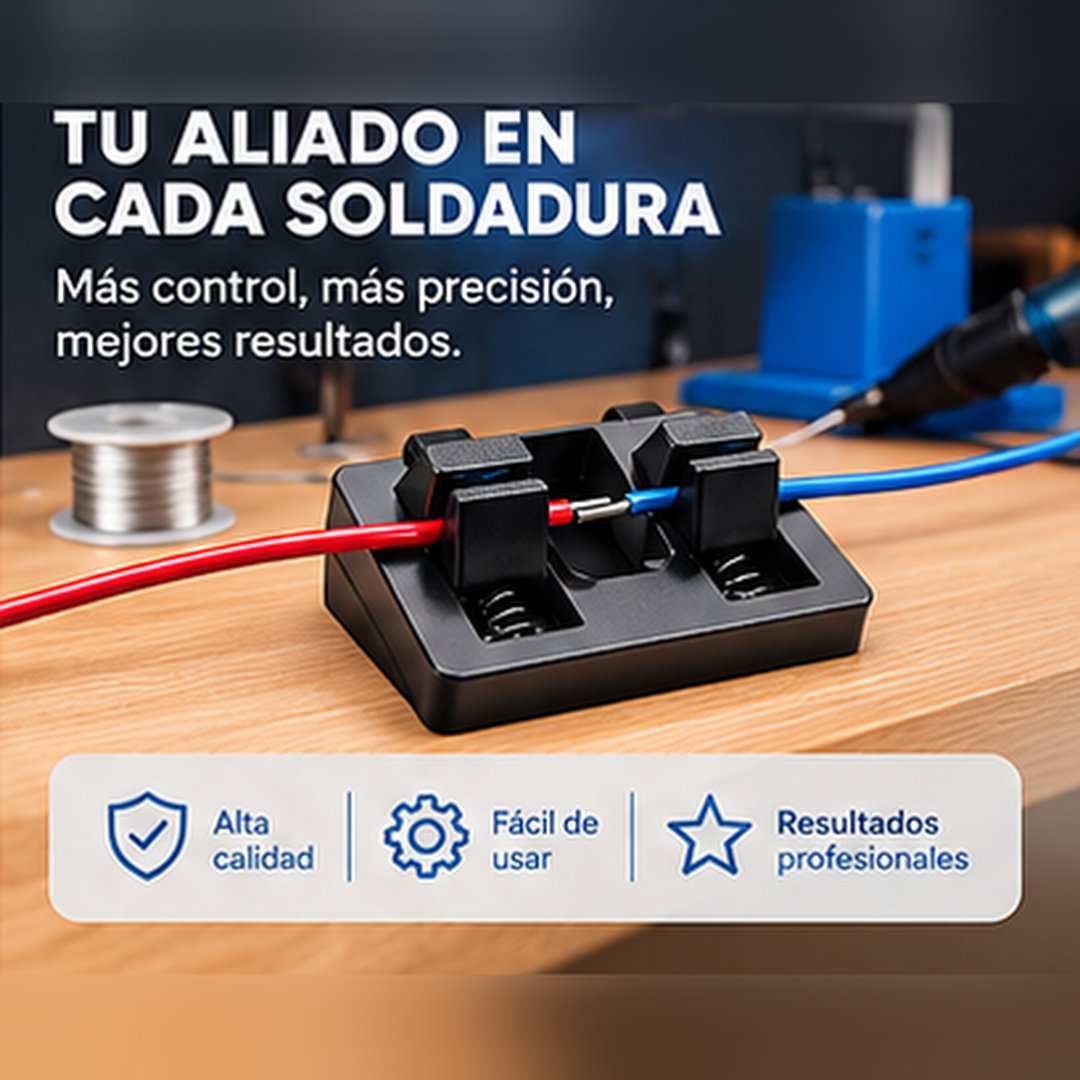 Soporte con pinzas para soldadura de cables