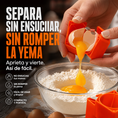 2x1 Herramienta rápida para romper huevos: abre cientos de huevos de forma más rápida y limpia