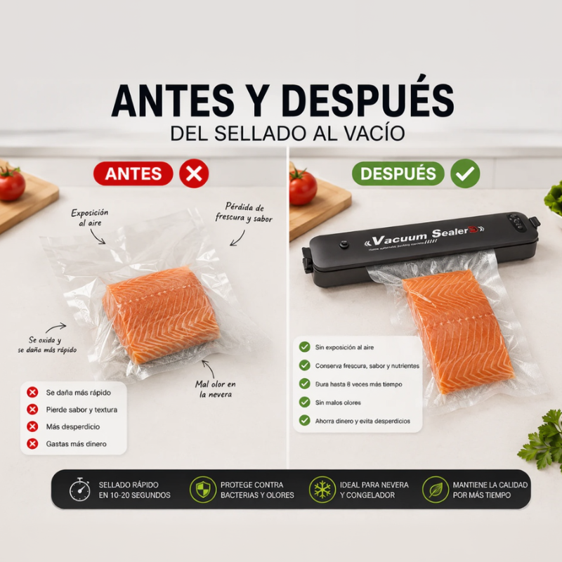 Sellador de bolsas portátil al vacío