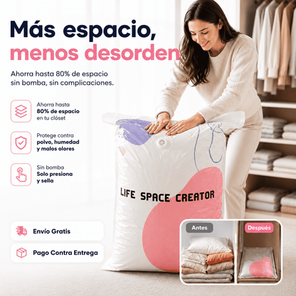 Bolsas de almacenamiento al vacío 3D sin bomba