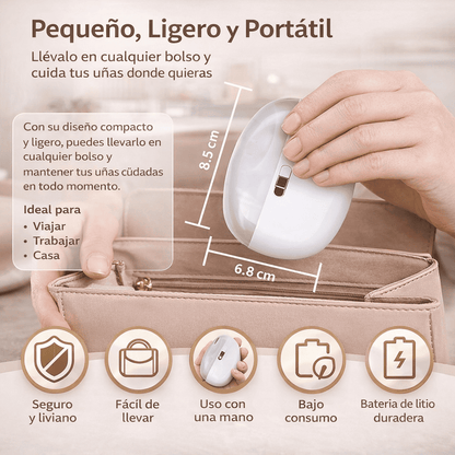 Cortaúñas Eléctrico 2 en 1 Antipellizco Limado 360° Seguro para Bebés, Niños, adultos y Piel Sensible