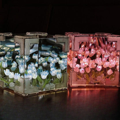 LAMPARA TULIPANES CUADRADA