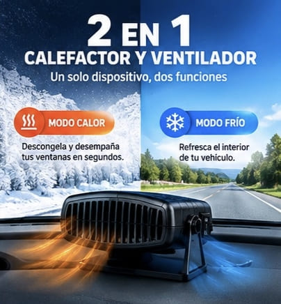 Calentador portátil para carro 2 en 1