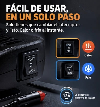 Calentador portátil para carro 2 en 1