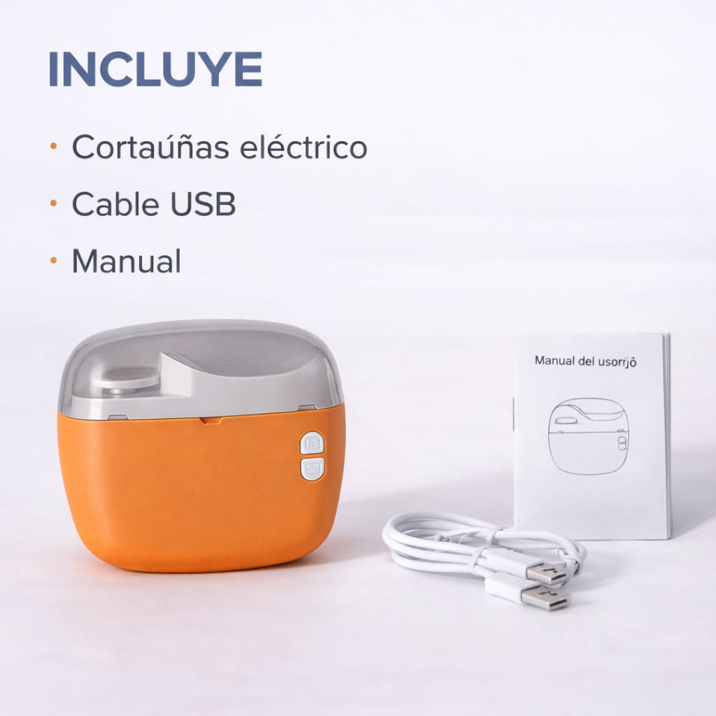 Cortaúñas Eléctrico 2 en 1 Antipellizco Limado 360° Seguro para Bebés, Niños, adultos y Piel Sensible