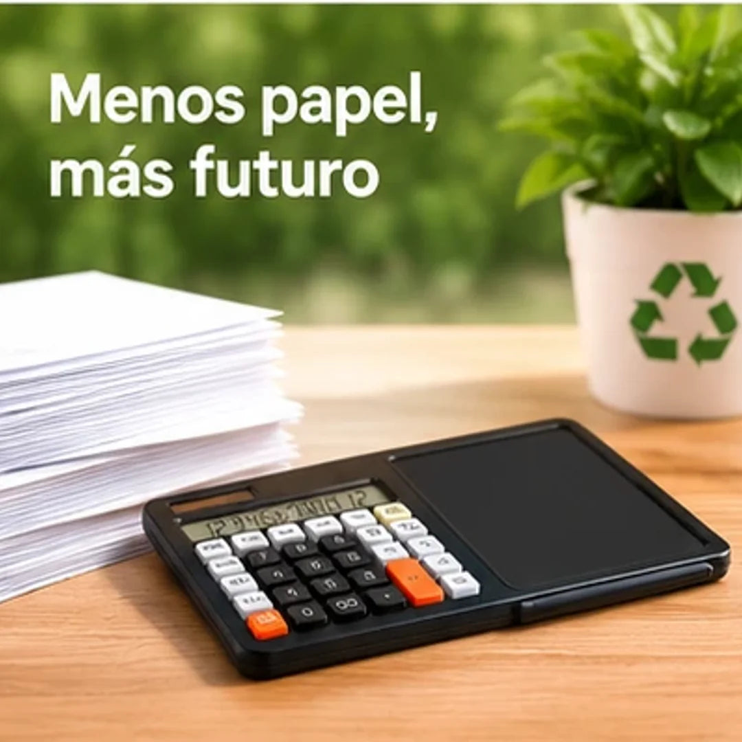 Calculadora con tablero borrable diseño 2 en 1