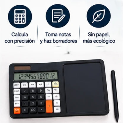 Calculadora con tablero borrable diseño 2 en 1