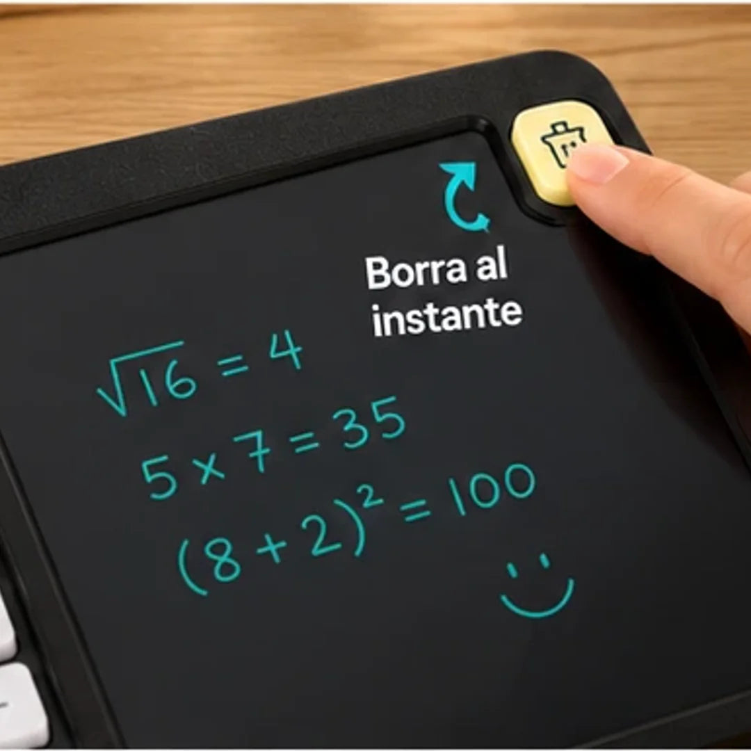 Calculadora con tablero borrable diseño 2 en 1
