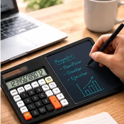 Calculadora con tablero borrable diseño 2 en 1