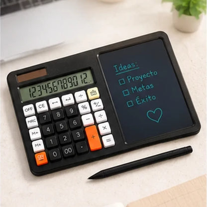 Calculadora con tablero borrable diseño 2 en 1