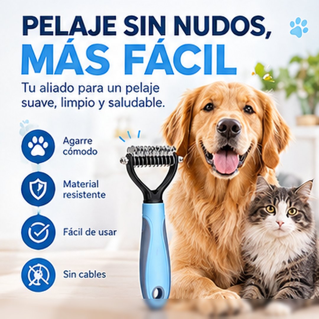 Cepillo Peine Quita Nudos Para Mascotas