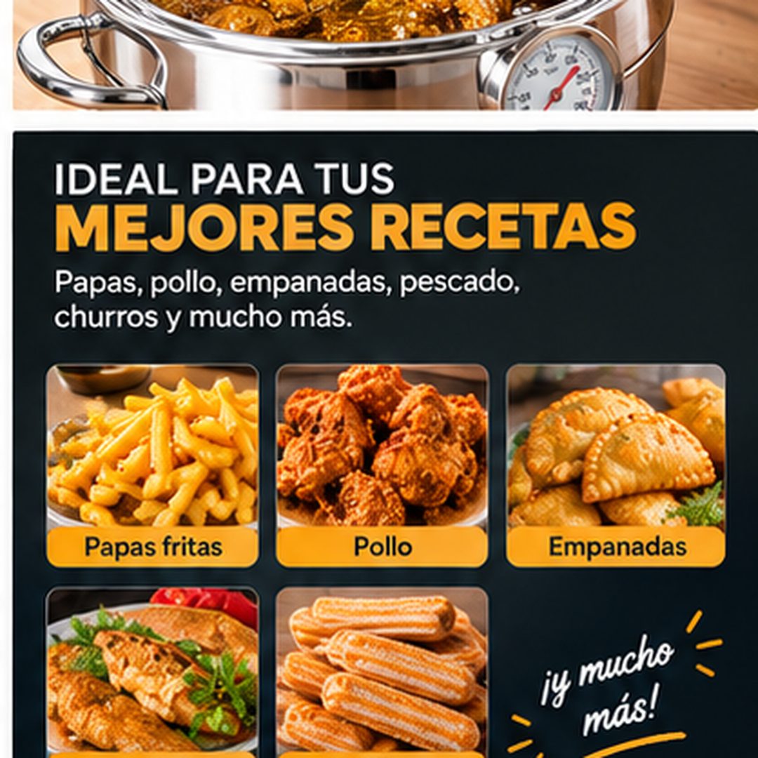 Olla Freidora De Acero Inoxidable