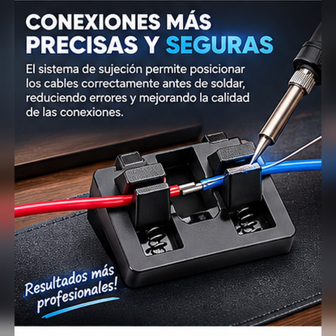 Soporte con pinzas para soldadura de cables